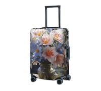 RLDOBOFE Travel Luggage Cover for Suitcase Elastic Suitcase Protector Daisies and iris flowers Suitcase Covers Washable Suitcase Protective Cover Dust-proof Luggage Covers Fit 18-32 Inch Luggage