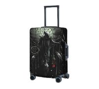 RLDOBOFE Travel Luggage Cover for Suitcase Elastic Suitcase Protector Dark catcher Suitcase Covers Washable Suitcase Protective Cover Dust-proof Luggage Covers Fit 18-32 Inch Luggage, Black, Medium