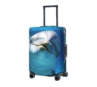 RLDOBOFE Travel Luggage Cover for Suitcase Elastic Suitcase Protector Dolphin with a Smile Suitcase Covers Washable Suitcase Protective Cover Dust-proof Luggage Covers Fit 18-32 Inch Luggage, Black,