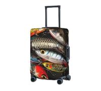 RLDOBOFE Travel Luggage Cover for Suitcase Elastic Suitcase Protector Fishing Bait Suitcase Covers Washable Suitcase Protective Cover Dust-proof Luggage Covers Fit 18-32 Inch Luggage, Black, Medium