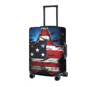RLDOBOFE Travel Luggage Cover for Suitcase Elastic Suitcase Protector Flag stars Suitcase Covers Washable Suitcase Protective Cover Dust-proof Luggage Covers Fit 18-32 Inch Luggage, Black, Small