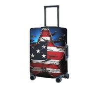 RLDOBOFE Travel Luggage Cover for Suitcase Elastic Suitcase Protector Flag stars Suitcase Covers Washable Suitcase Protective Cover Dust-proof Luggage Covers Fit 18-32 Inch Luggage, Black, X-Large