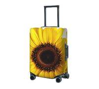 RLDOBOFE Travel Luggage Cover for Suitcase Elastic Suitcase Protector Flower Sunflower Suitcase Covers Washable Suitcase Protective Cover Dust-proof Luggage Covers Fit 18-32 Inch Luggage, Black, Small