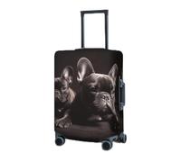 RLDOBOFE Travel Luggage Cover for Suitcase Elastic Suitcase Protector French bulldog Suitcase Covers Washable Suitcase Protective Cover Dust-proof Luggage Covers Fit 18-32 Inch Luggage, Black, X-Large