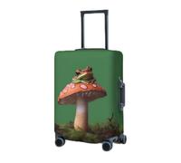 RLDOBOFE Travel Luggage Cover for Suitcase Elastic Suitcase Protector Frog on mushroom Suitcase Covers Washable Suitcase Protective Cover Dust-proof Luggage Covers Fit 18-32 Inch Luggage, Black, Large
