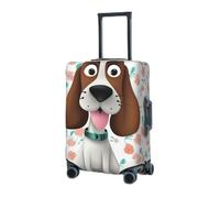 RLDOBOFE Travel Luggage Cover for Suitcase Elastic Suitcase Protector funny dog Suitcase Covers Washable Suitcase Protective Cover Dust-proof Luggage Covers Fit 18-32 Inch Luggage, Black, Large
