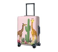 RLDOBOFE Travel Luggage Cover for Suitcase Elastic Suitcase Protector Giraffe and cactus Suitcase Covers Washable Suitcase Protective Cover Dust-proof Luggage Covers Fit 18-32 Inch Luggage, Black, L