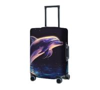 RLDOBOFE Travel Luggage Cover for Suitcase Elastic Suitcase Protector glitter dolphin Suitcase Covers Washable Suitcase Protective Cover Dust-proof Luggage Covers Fit 18-32 Inch Luggage, Black,