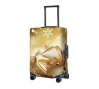 RLDOBOFE Travel Luggage Cover for Suitcase Elastic Suitcase Protector Gold silk christmas Suitcase Covers Washable Suitcase Protective Cover Dust-proof Luggage Covers Fit 18-32 Inch Luggage, Black,