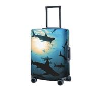 RLDOBOFE Travel Luggage Cover for Suitcase Elastic Suitcase Protector Hammerhead Sharks Suitcase Covers Washable Suitcase Protective Cover Dust-proof Luggage Covers Fit 18-32 Inch Luggage, Black,