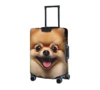 RLDOBOFE Travel Luggage Cover for Suitcase Elastic Suitcase Protector Happy short-haired pomeranian Suitcase Covers Washable Suitcase Protective Cover Dust-proof Luggage Covers Fit 18-32 Inch Luggage,