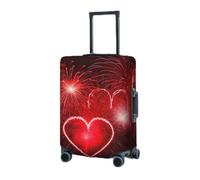 RLDOBOFE Travel Luggage Cover for Suitcase Elastic Suitcase Protector Hearts Fireworks Suitcase Covers Washable Suitcase Protective Cover Dust-proof Luggage Covers Fit 18-32 Inch Luggage, Black, Large