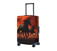 RLDOBOFE Travel Luggage Cover for Suitcase Elastic Suitcase Protector Horses Red Glowing Clouds Suitcase Covers Washable Suitcase Protective Cover Dust-proof Luggage Covers Fit 18-32 Inch Luggage,