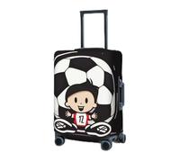RLDOBOFE Travel Luggage Cover for Suitcase Elastic Suitcase Protector I Love Soccer Suitcase Covers Washable Suitcase Protective Cover Dust-proof Luggage Covers Fit 18-32 Inch Luggage, Black, Large