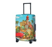 RLDOBOFE Travel Luggage Cover for Suitcase Elastic Suitcase Protector island of cuba Suitcase Covers Washable Suitcase Protective Cover Dust-proof Luggage Covers Fit 18-32 Inch Luggage, Black, X-Large