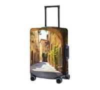 RLDOBOFE Travel Luggage Cover for Suitcase Elastic Suitcase Protector Italian Street Suitcase Covers Washable Suitcase Protective Cover Dust-proof Luggage Covers Fit 18-32 Inch Luggage, Black, Medium