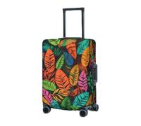 RLDOBOFE Travel Luggage Cover for Suitcase Elastic Suitcase Protector Jungle colorful leaves Suitcase Covers Washable Suitcase Protective Cover Dust-proof Luggage Covers Fit 18-32 Inch Luggage, Black,