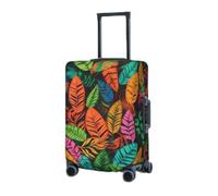 RLDOBOFE Travel Luggage Cover for Suitcase Elastic Suitcase Protector Jungle colorful leaves Suitcase Covers Washable Suitcase Protective Cover Dust-proof Luggage Covers Fit 18-32 Inch Luggage, Black,