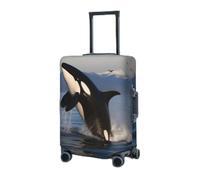RLDOBOFE Travel Luggage Cover for Suitcase Elastic Suitcase Protector Killer Whale Suitcase Covers Washable Suitcase Protective Cover Dust-proof Luggage Covers Fit 18-32 Inch Luggage, Black, Large