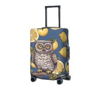 RLDOBOFE Travel Luggage Cover for Suitcase Elastic Suitcase Protector Lemon and owl Suitcase Covers Washable Suitcase Protective Cover Dust-proof Luggage Covers Fit 18-32 Inch Luggage, Black, S