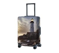 RLDOBOFE Travel Luggage Cover for Suitcase Elastic Suitcase Protector Lighthouse Rocks Seaside Suitcase Covers Washable Suitcase Protective Cover Dust-proof Luggage Covers Fit 18-32 Inch Luggage,