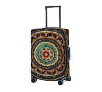 RLDOBOFE Travel Luggage Cover for Suitcase Elastic Suitcase Protector Mandala Suitcase Covers Washable Suitcase Protective Cover Dust-proof Luggage Covers Fit 18-32 Inch Luggage, Black, X-Large