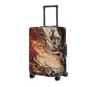 RLDOBOFE Travel Luggage Cover for Suitcase Elastic Suitcase Protector Marble Mixed Brown Suitcase Covers Washable Suitcase Protective Cover Dust-proof Luggage Covers Fit 18-32 Inch Luggage, Black,