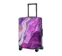 RLDOBOFE Travel Luggage Cover for Suitcase Elastic Suitcase Protector Marble Purple Colorful Suitcase Covers Washable Suitcase Protective Cover Dust-proof Luggage Covers Fit 18-32 Inch Luggage, Black,