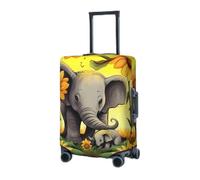 RLDOBOFE Travel Luggage Cover for Suitcase Elastic Suitcase Protector Mother elephant sunflowers Suitcase Covers Washable Suitcase Protective Cover Dust-proof Luggage Covers Fit 18-32 Inch Luggage,