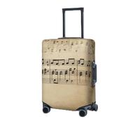 RLDOBOFE Travel Luggage Cover for Suitcase Elastic Suitcase Protector Music Notes on Old Paper Suitcase Covers Washable Suitcase Protective Cover Dust-proof Luggage Covers Fit 18-32 Inch Luggage,