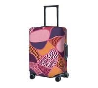 RLDOBOFE Travel Luggage Cover for Suitcase Elastic Suitcase Protector Orange pattern Suitcase Covers Washable Suitcase Protective Cover Dust-proof Luggage Covers Fit 18-32 Inch Luggage, Black, Medium