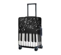 RLDOBOFE Travel Luggage Cover for Suitcase Elastic Suitcase Protector Piano Keys with Musical Notes Suitcase Covers Washable Suitcase Protective Cover Dust-proof Luggage Covers Fit 18-32 Inch Luggage