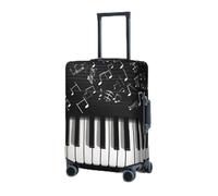 RLDOBOFE Travel Luggage Cover for Suitcase Elastic Suitcase Protector Piano Keys with Musical Notes Suitcase Covers Washable Suitcase Protective Cover Dust-proof Luggage Covers Fit 18-32 Inch Luggage