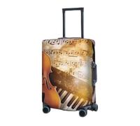 RLDOBOFE Travel Luggage Cover for Suitcase Elastic Suitcase Protector Piano Violin Music Notes Suitcase Covers Washable Suitcase Protective Cover Dust-proof Luggage Covers Fit 18-32 Inch Luggage,