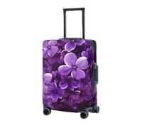 RLDOBOFE Travel Luggage Cover for Suitcase Elastic Suitcase Protector Purple Floral Suitcase Covers Washable Suitcase Protective Cover Dust-proof Luggage Covers Fit 18-32 Inch Luggage, Black, Large