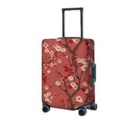RLDOBOFE Travel Luggage Cover for Suitcase Elastic Suitcase Protector Red Cherry Blossom Suitcase Covers Washable Suitcase Protective Cover Dust-proof Luggage Covers Fit 18-32 Inch Luggage, Black