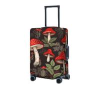 RLDOBOFE Travel Luggage Cover for Suitcase Elastic Suitcase Protector Red Mushrooms Suitcase Covers Washable Suitcase Protective Cover Dust-proof Luggage Covers Fit 18-32 Inch Luggage, Black, M