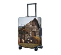 RLDOBOFE Travel Luggage Cover for Suitcase Elastic Suitcase Protector Rural House Suitcase Covers Washable Suitcase Protective Cover Dust-proof Luggage Covers Fit 18-32 Inch Luggage, Black, S