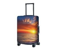 RLDOBOFE Travel Luggage Cover for Suitcase Elastic Suitcase Protector Sea and sunset Suitcase Covers Washable Suitcase Protective Cover Dust-proof Luggage Covers Fit 18-32 Inch Luggage, Black, Large