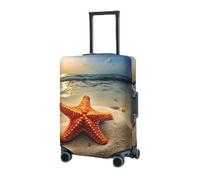 RLDOBOFE Travel Luggage Cover for Suitcase Elastic Suitcase Protector Seastar Suitcase Covers Washable Suitcase Protective Cover Dust-proof Luggage Covers Fit 18-32 Inch Luggage, Black, Small