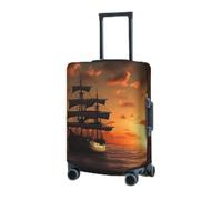 RLDOBOFE Travel Luggage Cover for Suitcase Elastic Suitcase Protector Ship under the sunset Suitcase Covers Washable Suitcase Protective Cover Dust-proof Luggage Covers Fit 18-32 Inch Luggage, Black,