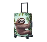 RLDOBOFE Travel Luggage Cover for Suitcase Elastic Suitcase Protector Sloth in Pink Tropical Jungle Suitcase Covers Washable Suitcase Protective Cover Dust-proof Luggage Covers Fit 18-32 Inch Luggage