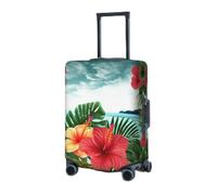 RLDOBOFE Travel Luggage Cover for Suitcase Elastic Suitcase Protector summer hawaiian Suitcase Covers Washable Suitcase Protective Cover Dust-proof Luggage Covers Fit 18-32 Inch Luggage, Black, Small