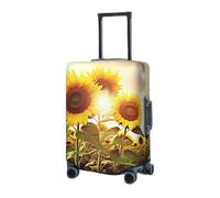 RLDOBOFE Travel Luggage Cover for Suitcase Elastic Suitcase Protector Summer Sunflowers Suitcase Covers Washable Suitcase Protective Cover Dust-proof Luggage Covers Fit 18-32 Inch Luggage, Black