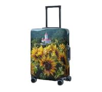 RLDOBOFE Travel Luggage Cover for Suitcase Elastic Suitcase Protector Sunflowers Painting Suitcase Covers Washable Suitcase Protective Cover Dust-proof Luggage Covers Fit 18-32 Inch Luggage, Black