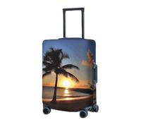 RLDOBOFE Travel Luggage Cover for Suitcase Elastic Suitcase Protector Sunrise seaside Palm Tree Suitcase Covers Washable Suitcase Protective Cover Dust-proof Luggage Covers Fit 18-32 Inch Luggage