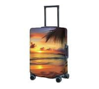 RLDOBOFE Travel Luggage Cover for Suitcase Elastic Suitcase Protector Sunset at The Beach Suitcase Covers Washable Suitcase Protective Cover Dust-proof Luggage Covers Fit 18-32 Inch Luggage, Black,