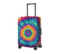 RLDOBOFE Travel Luggage Cover for Suitcase Elastic Suitcase Protector Tie Dye Pattern Suitcase Covers Washable Suitcase Protective Cover Dust-proof Luggage Covers Fit 18-32 Inch Luggage, Black, Small