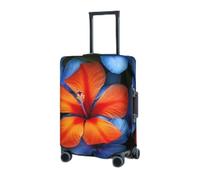 RLDOBOFE Travel Luggage Cover for Suitcase Elastic Suitcase Protector Tropical flower Suitcase Covers Washable Suitcase Protective Cover Dust-proof Luggage Covers Fit 18-32 Inch Luggage, Black, Medium