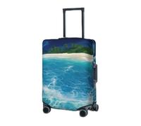 RLDOBOFE Travel Luggage Cover for Suitcase Elastic Suitcase Protector Tropical Ocean Beach Theme Suitcase Covers Washable Suitcase Protective Cover Dust-proof Luggage Covers Fit 18-32 Inch Luggage